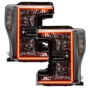 Ford F-250 Super Duty Headlight Assemblies - ORACLE Lighting - Dynamic ColorSHIFT, Black Edition - Black - `17-`19